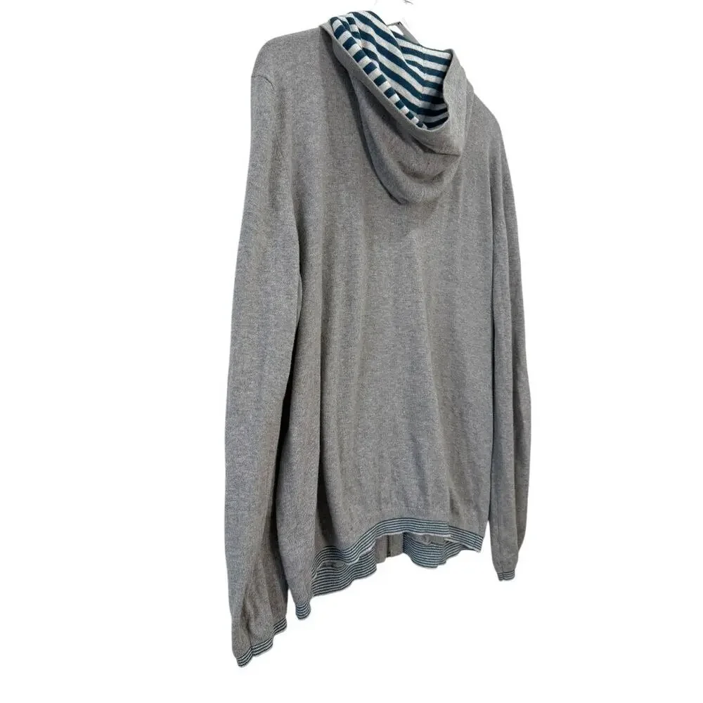 Carbon2Cobalt Gray Full Zip Hoodie 100% Cotton Sweatshirt Size Large - Picture 8 of 9